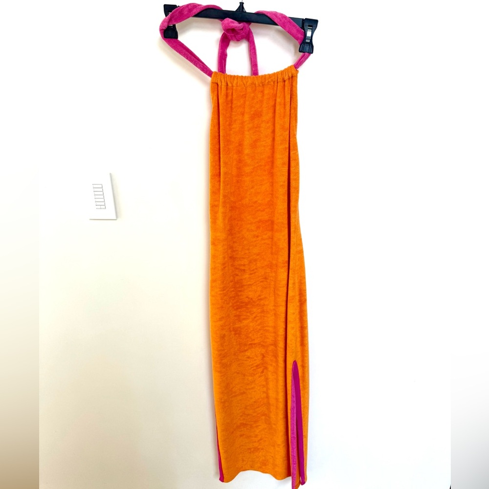 Lovers + friends backless long orange dress